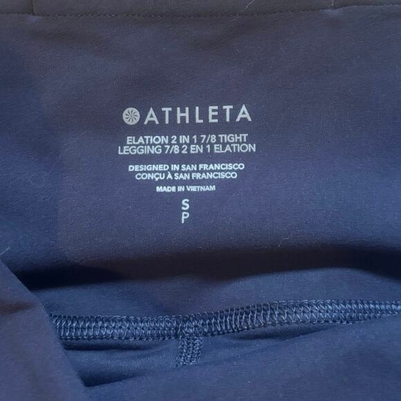 Athleta Elation 2 in 1 7/8 Skirted Active Tight in Powervita Navy NWT Size Small - Picture 4 of 7